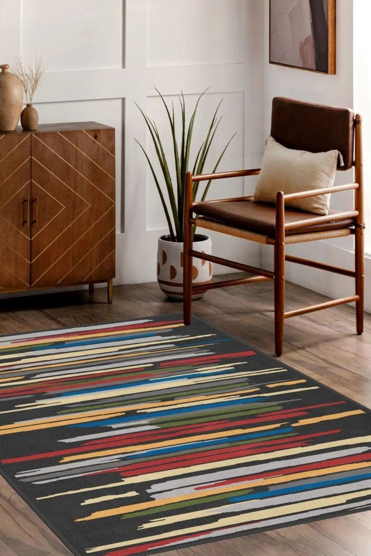 Oplinda Modern Desen Kaymaz Taban Salon - Oturma Odası Halısı