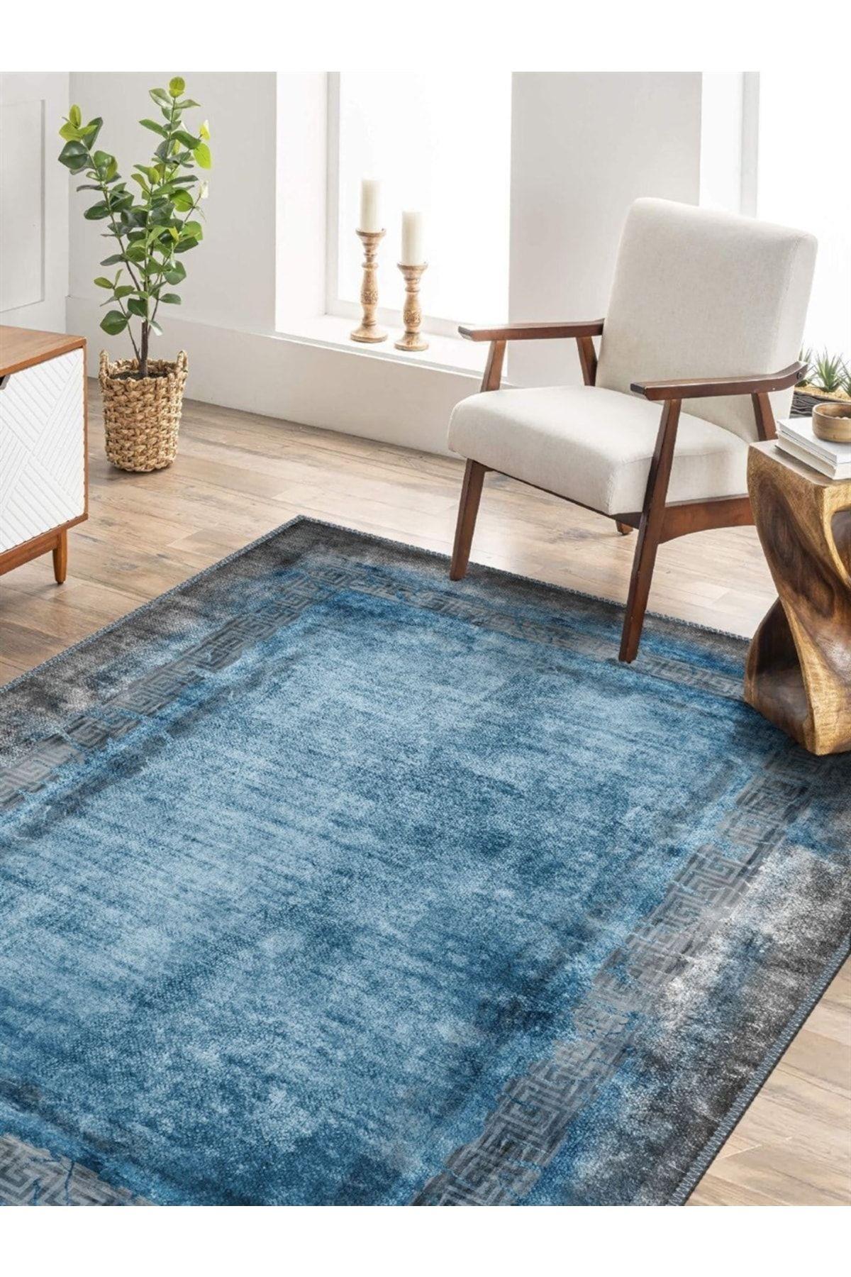 Qeltra Eskitme Desen Dokuma Taban Salon - Oturma Odası Halısı