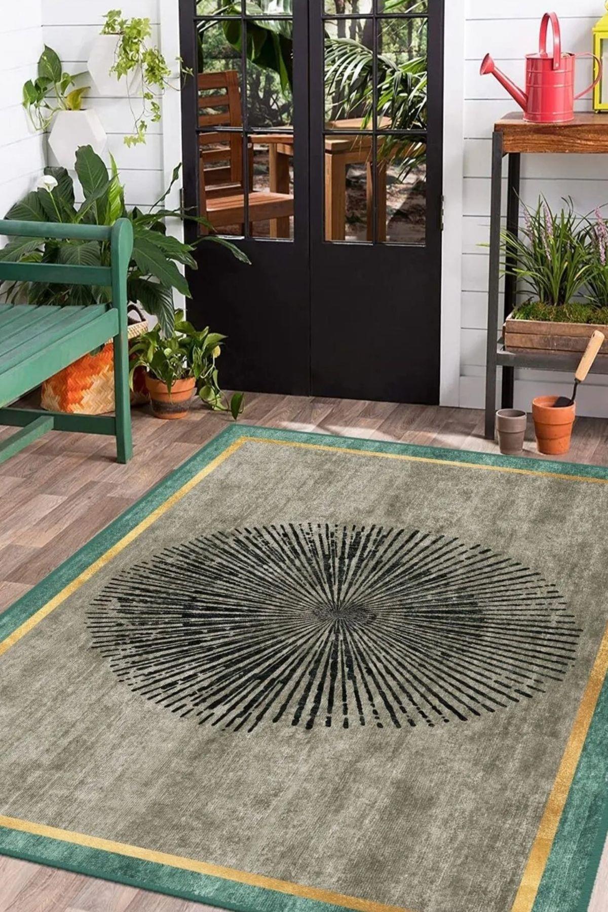 Colvira Modern Desen Kaymaz Taban Salon - Oturma Odası Halısı