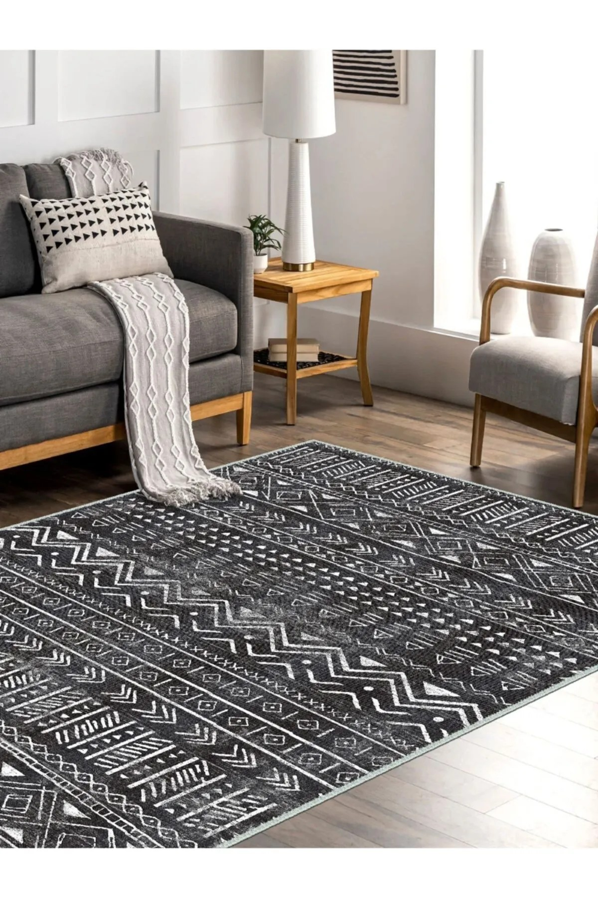 Frenvilo İskandinav Desen Dokuma Taban Salon - Oturma Odası Halısı