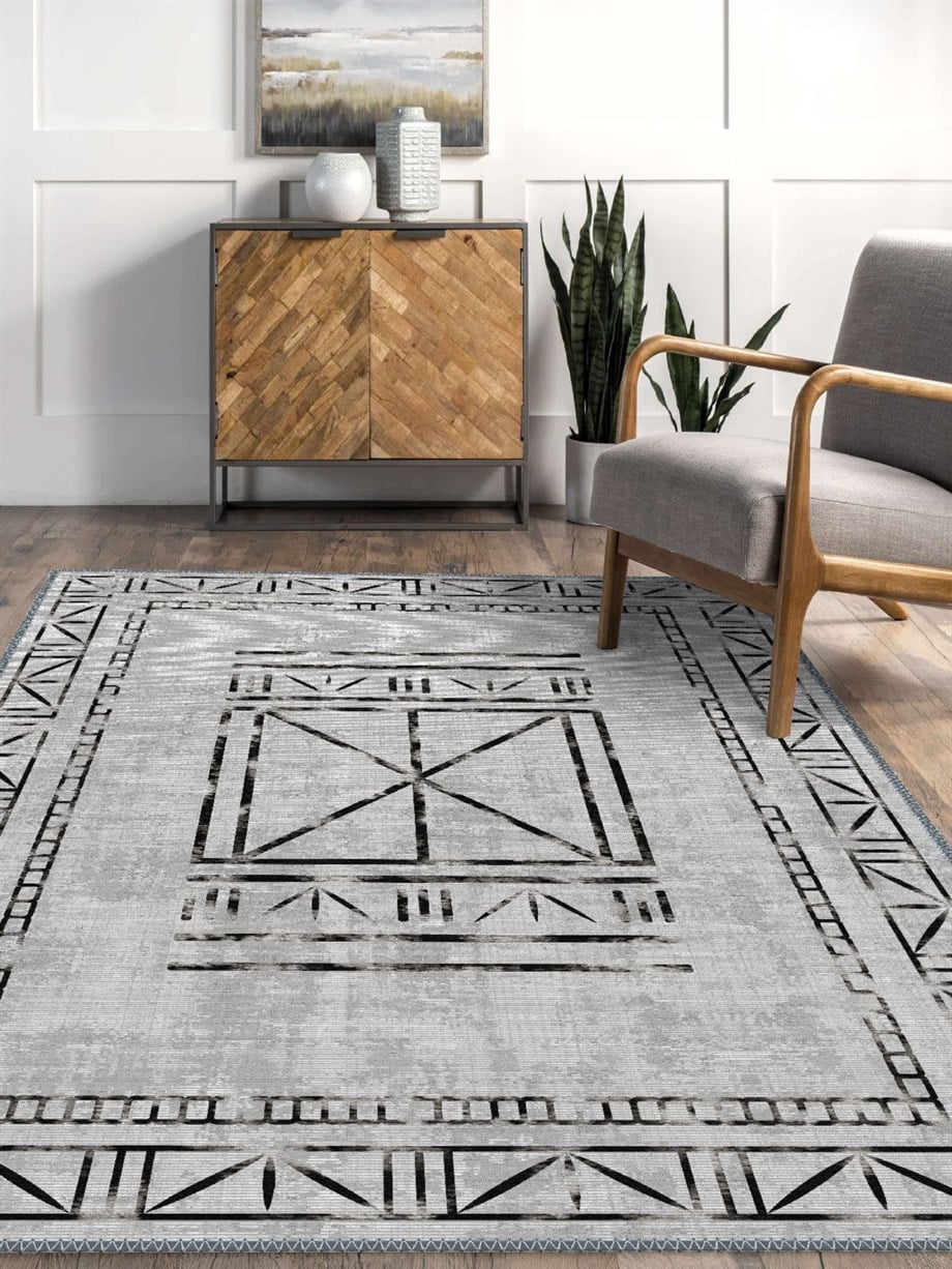 Modern Desenli Halı, Dokuma Taban Dekoratif Şönil