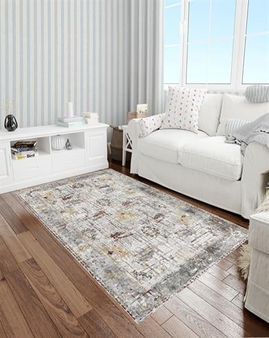 Graz Eskitme Desen Dokuma Taban Yıkanabilir Halı Salon Oturma Odası Hol Antre Halısı Yolluk