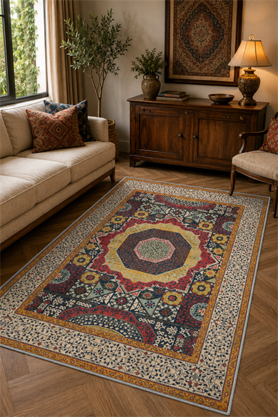 Modern Renkli Kilim Desen Dokuma Taban Salon Oturma Odası Antre Halısı Yolluk