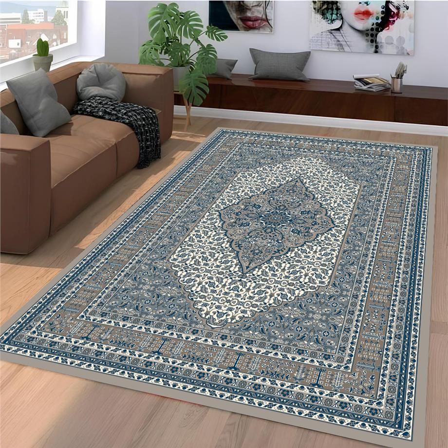 Bruges Klasik Vintage Desen Dokuma Taban Yıkanabilir Halı Salon Oturma Odası Hol Antre Halısı Yolluk