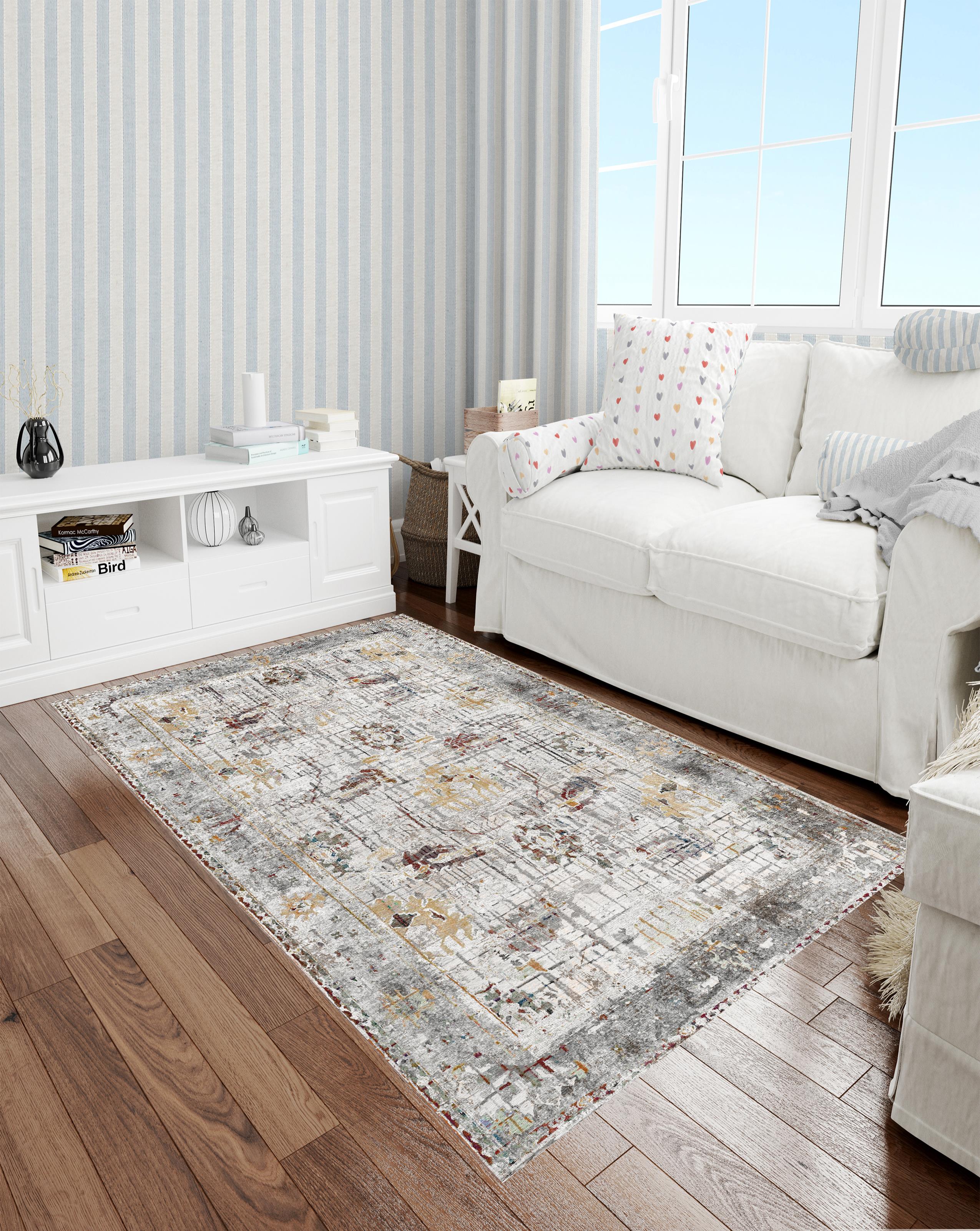 Graz Eskitme Desen Dokuma Taban Yıkanabilir Halı Salon Oturma Odası Hol Antre Halısı Yolluk