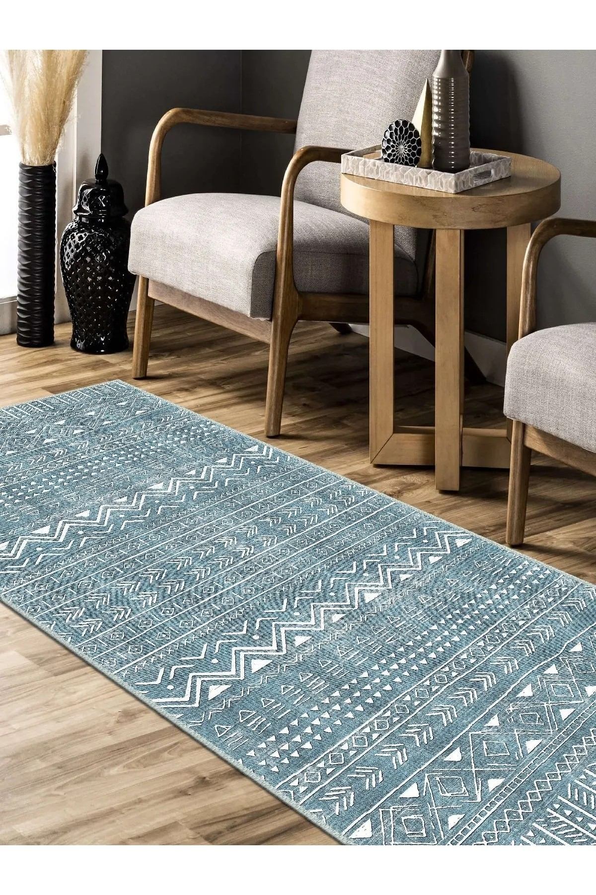 Clavon İskandinav Desen Dokuma Taban Salon - Oturma Odası Halısı