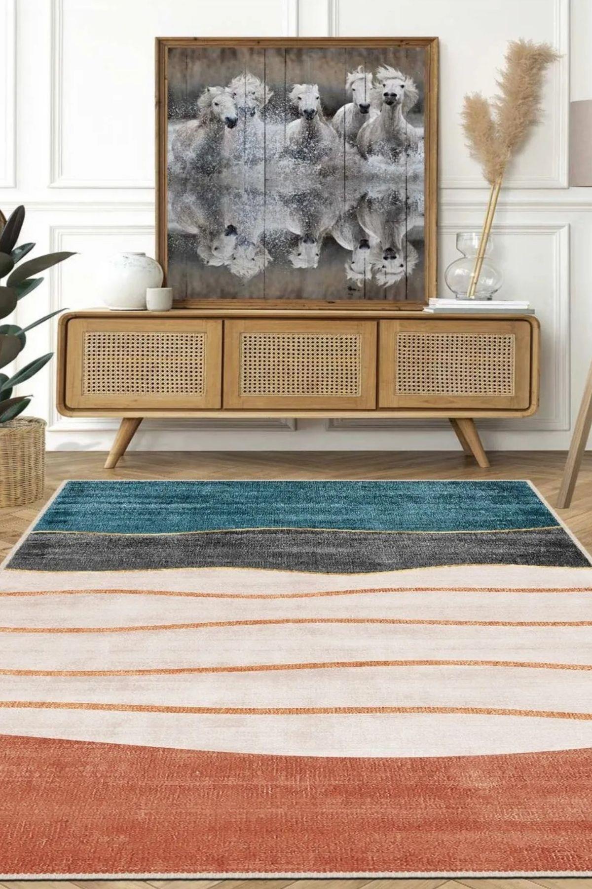 Nexlora Modern Desen Kaymaz Taban Salon - Oturma Odası Halısı