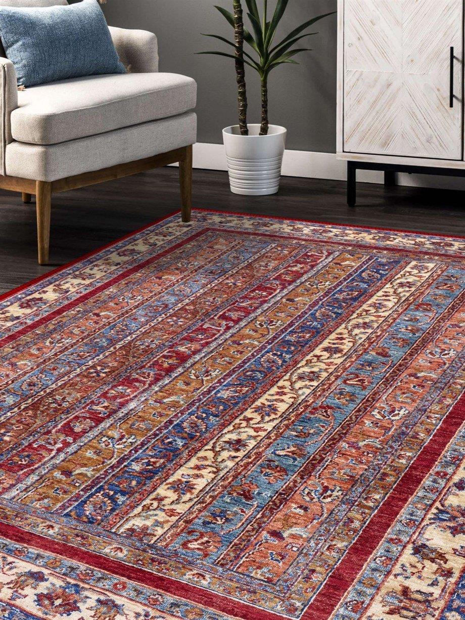 Taviro Afgan Desen Yıkanabilir Eko Salon - Oturma Odası Halısı