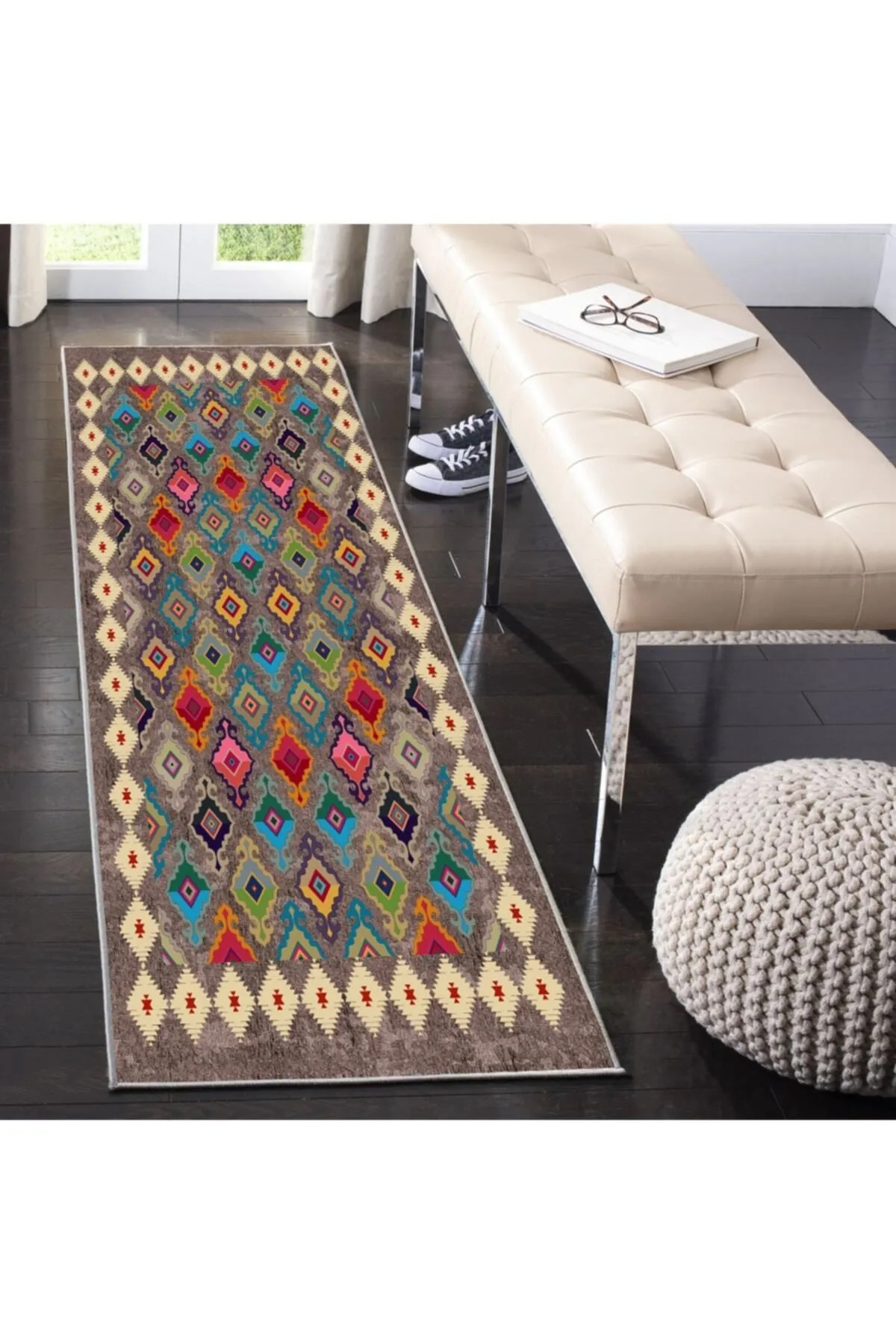 Zenko Vintage Desen Kaymaz Taban Salon - Oturma Odası Halısı , Yolluk