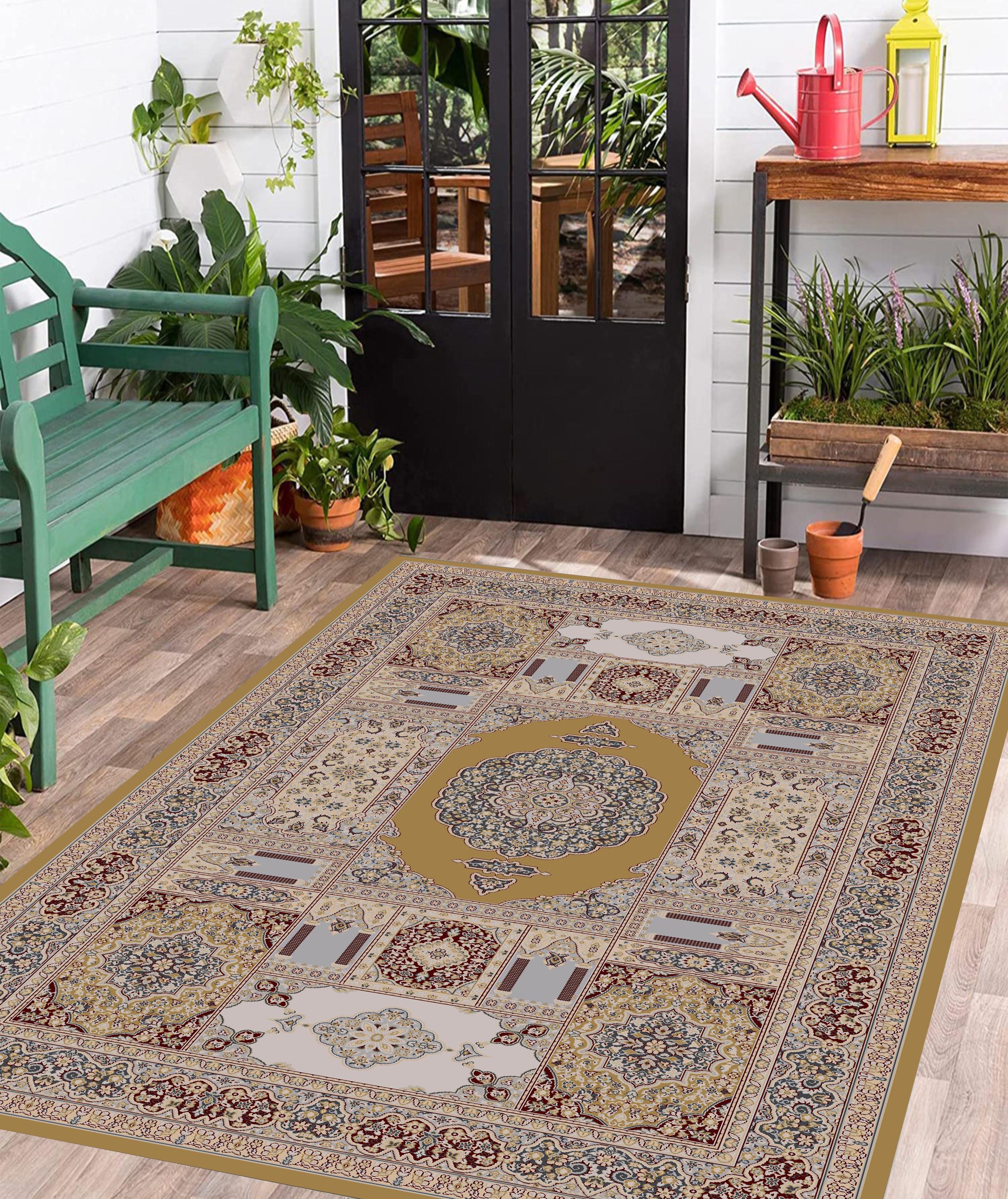 Klasik Desen Dokuma Taban Yıkanabilir Halı Salon Oturma Odası Hol Antre Halısı Yolluk