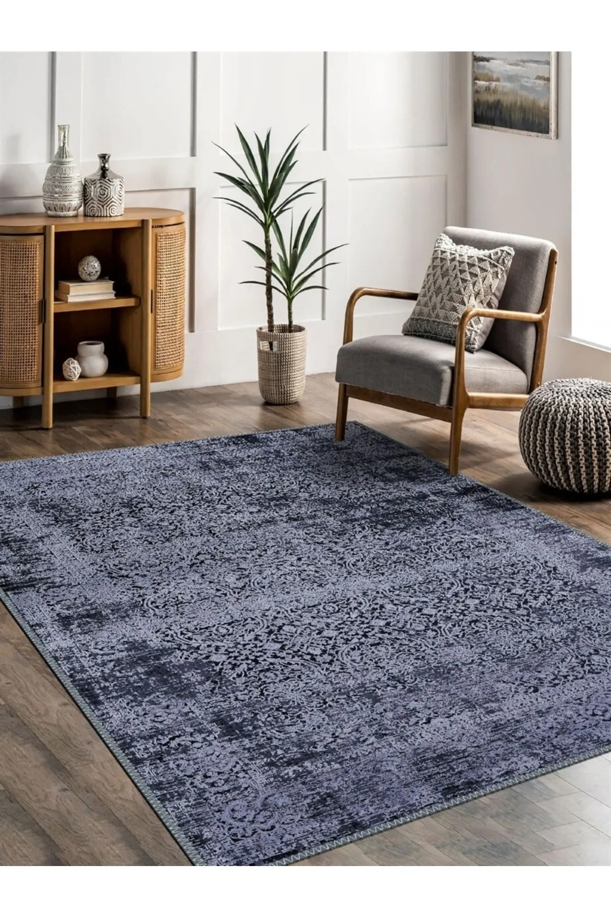 Kromex Eskitme Desen Dokuma Taban Salon - Oturma Odası Halısı