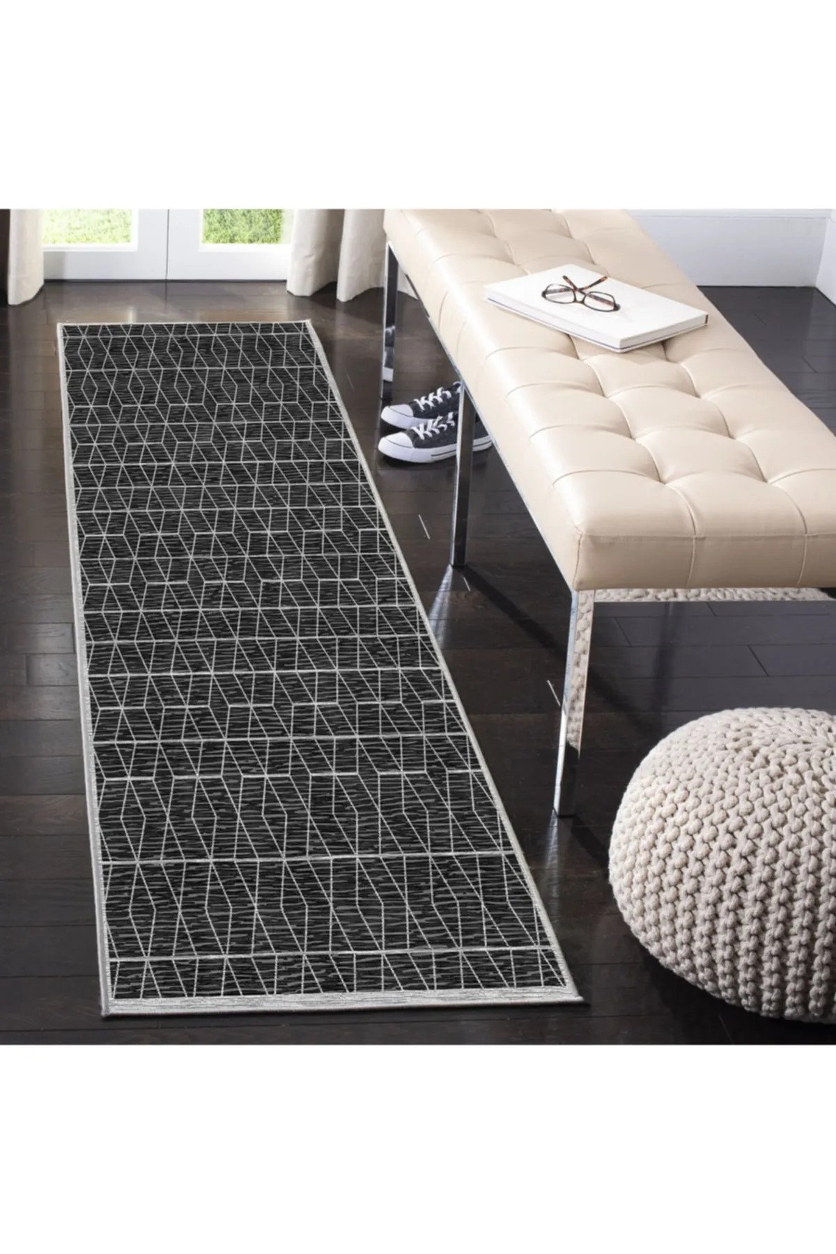Clavix Modern Desen Kaymaz Taban Salon - Oturma Odası Halısı , Yolluk