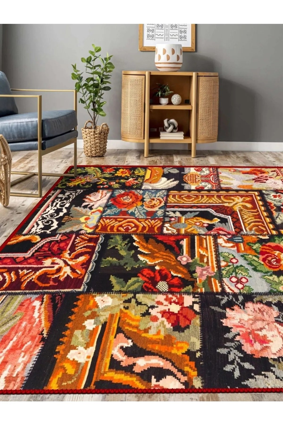 Lorpen Vintage Desen Dokuma Taban Salon - Oturma Odası Halısı
