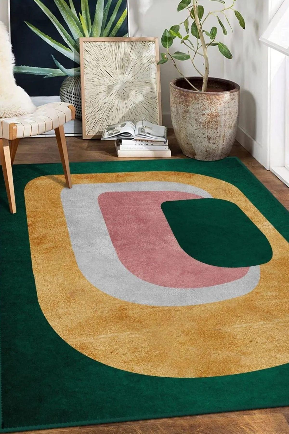 Bralina Modern Desen Kaymaz Taban Salon - Oturma Odası Halısı