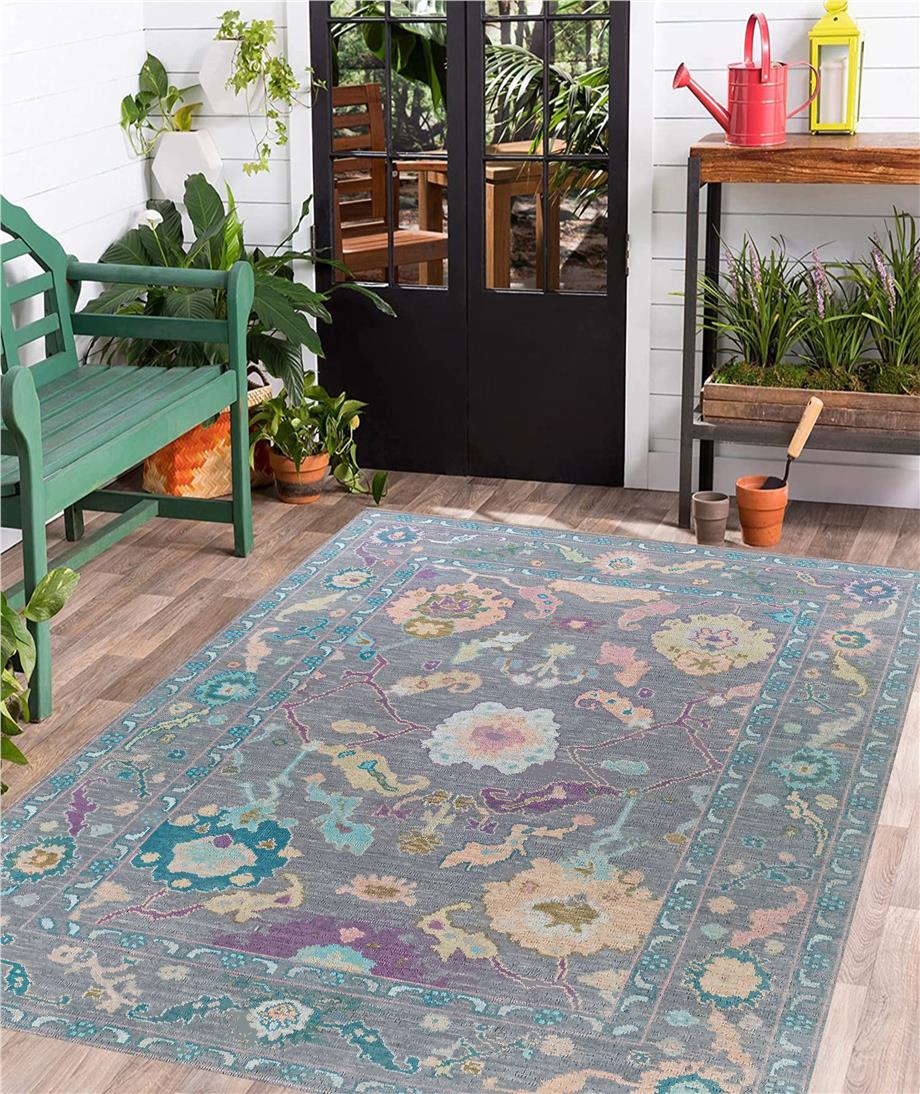 Conreo Vintage Desen Dokuma Taban Yıkanabilir Halı Salon Oturma Odası Hol Antre Halısı Yolluk