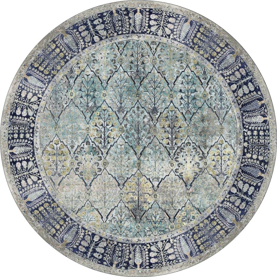 Gizma Eskitme Desen Dokuma Taban Yıkanabilir Yuvarlak Halı Salon Oturma Odası Hol Antre Halısı