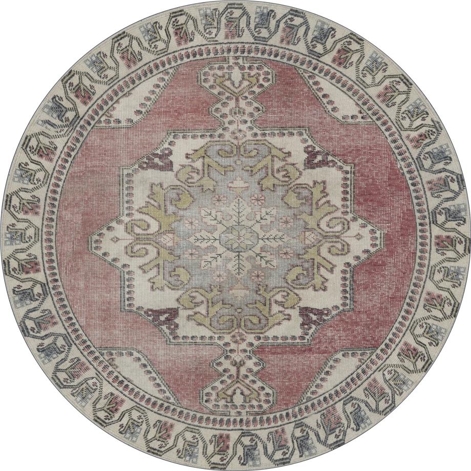 Pomy Eskitme Desen Dokuma Taban Yıkanabilir Yuvarlak Halı Salon Oturma Odası Hol Antre Halısı