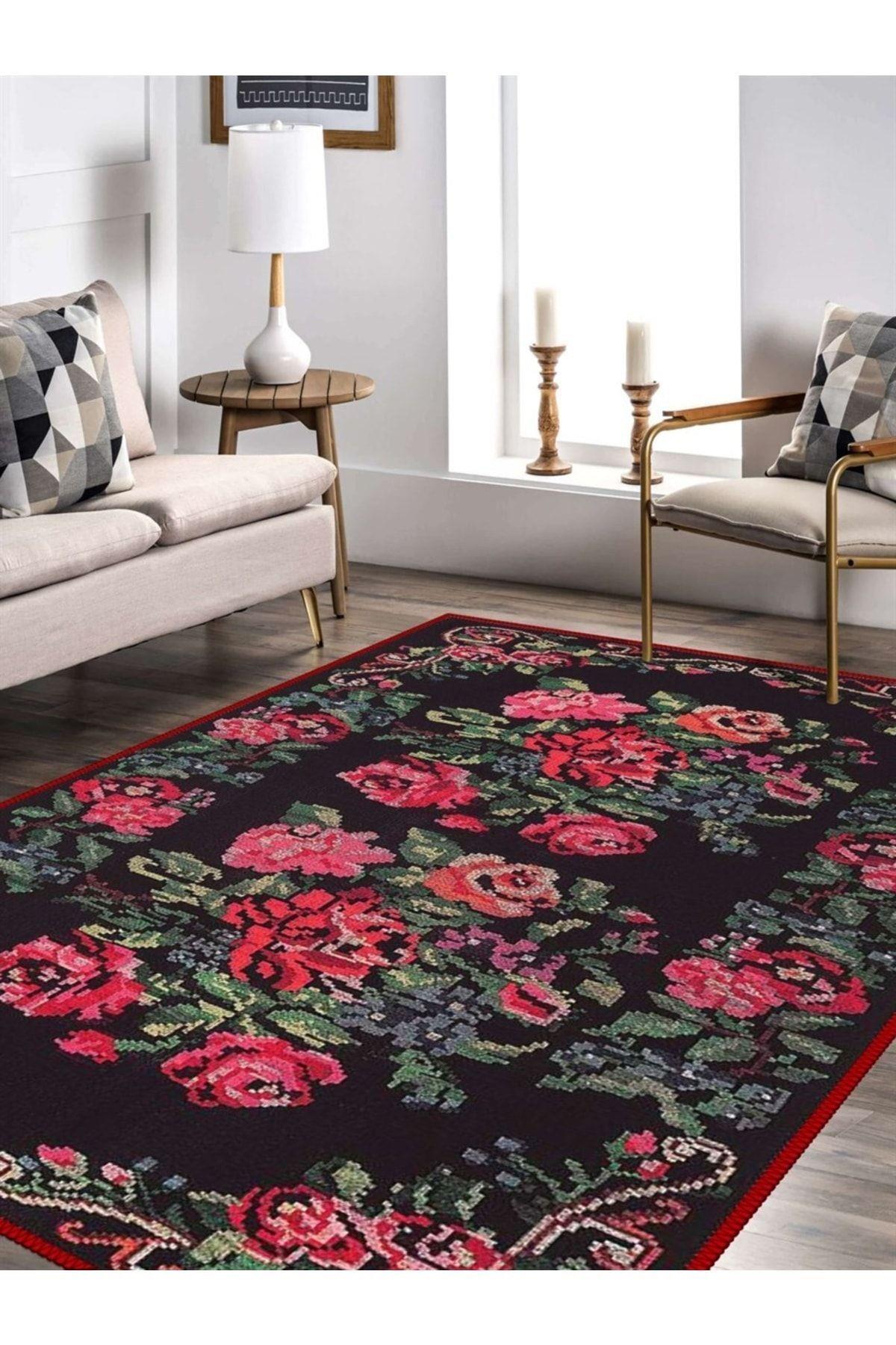 Karabağ Vintage Desen Dokuma Taban Salon - Oturma Odası Halısı