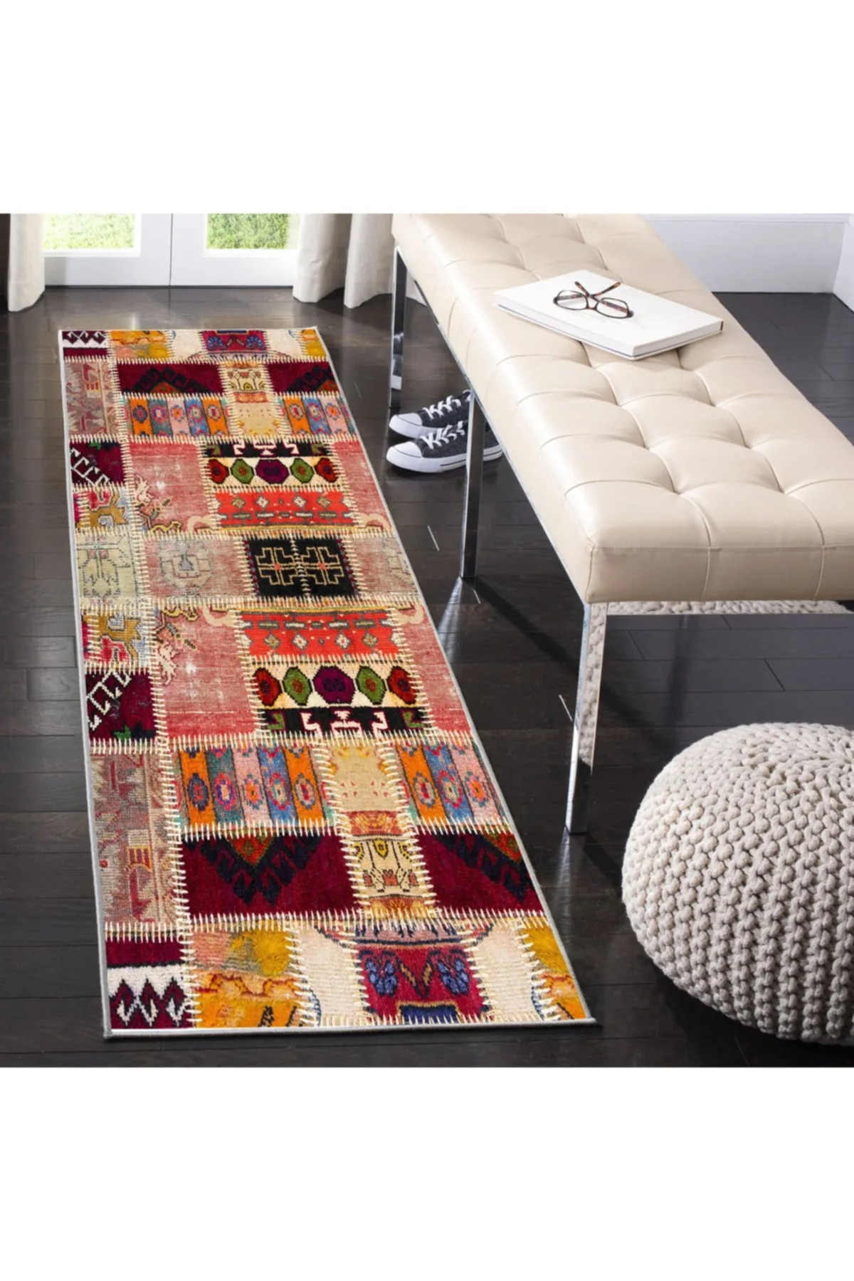 Zelmar Modern Desen Kaymaz Taban Salon - Oturma Odası Halısı , Yolluk