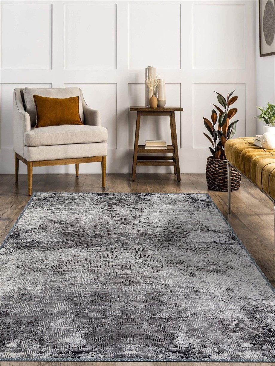 İskandinav Kilim Desenli Halı, Dokuma Taban Dekoratif Şönil Halı