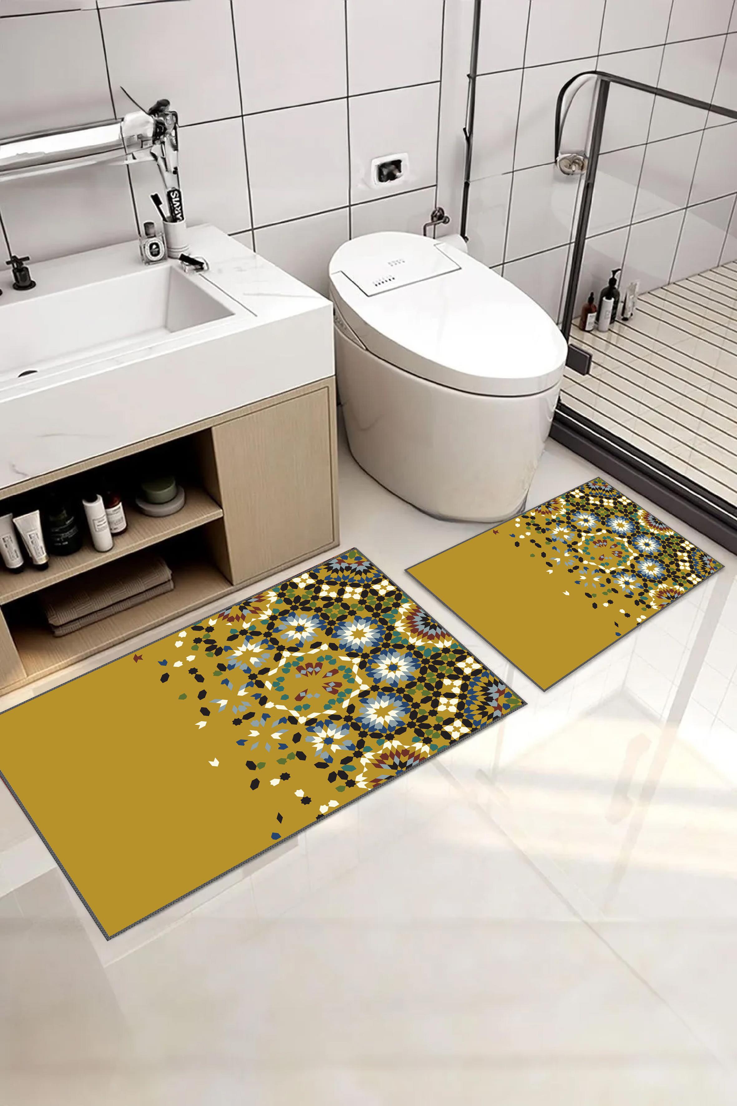 Modern Yıkanabilir 2li Banyo Halısı Paspas