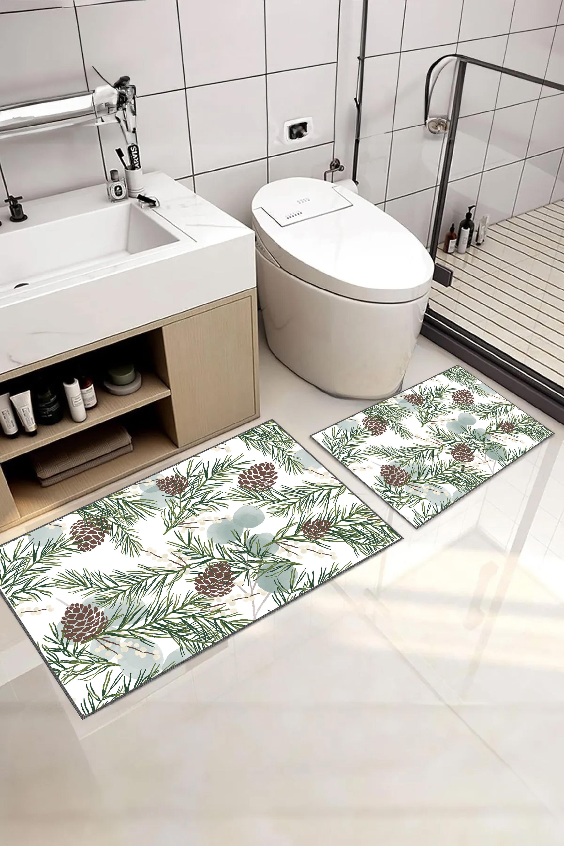 Modern Yıkanabilir 2li Banyo Halısı Paspas