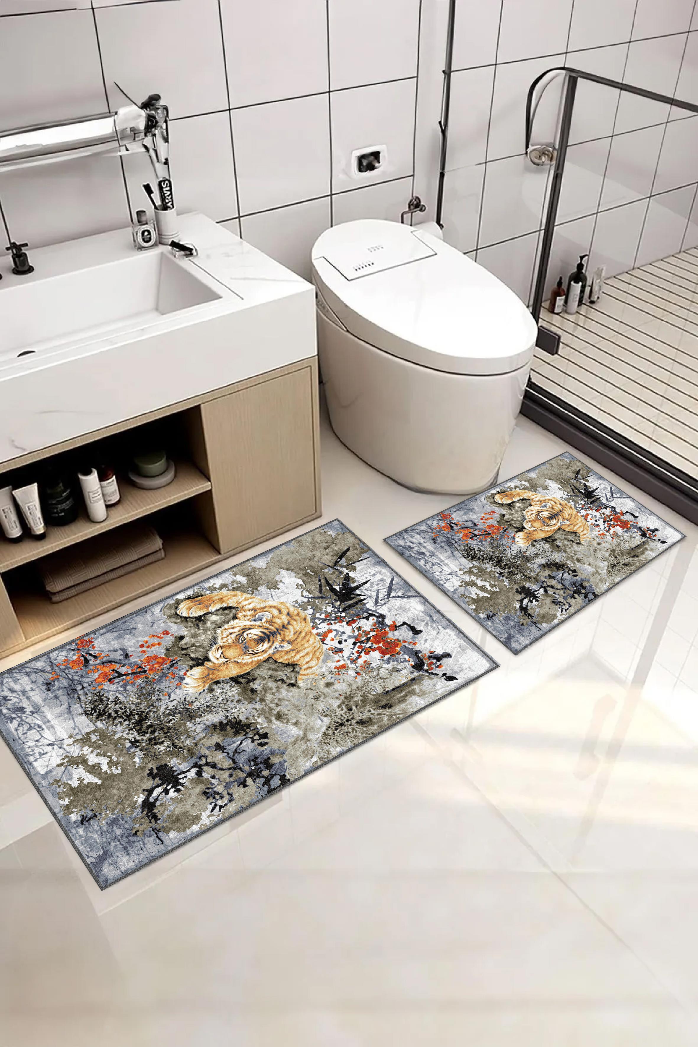 Modern Yıkanabilir 2li Banyo Halısı Paspas