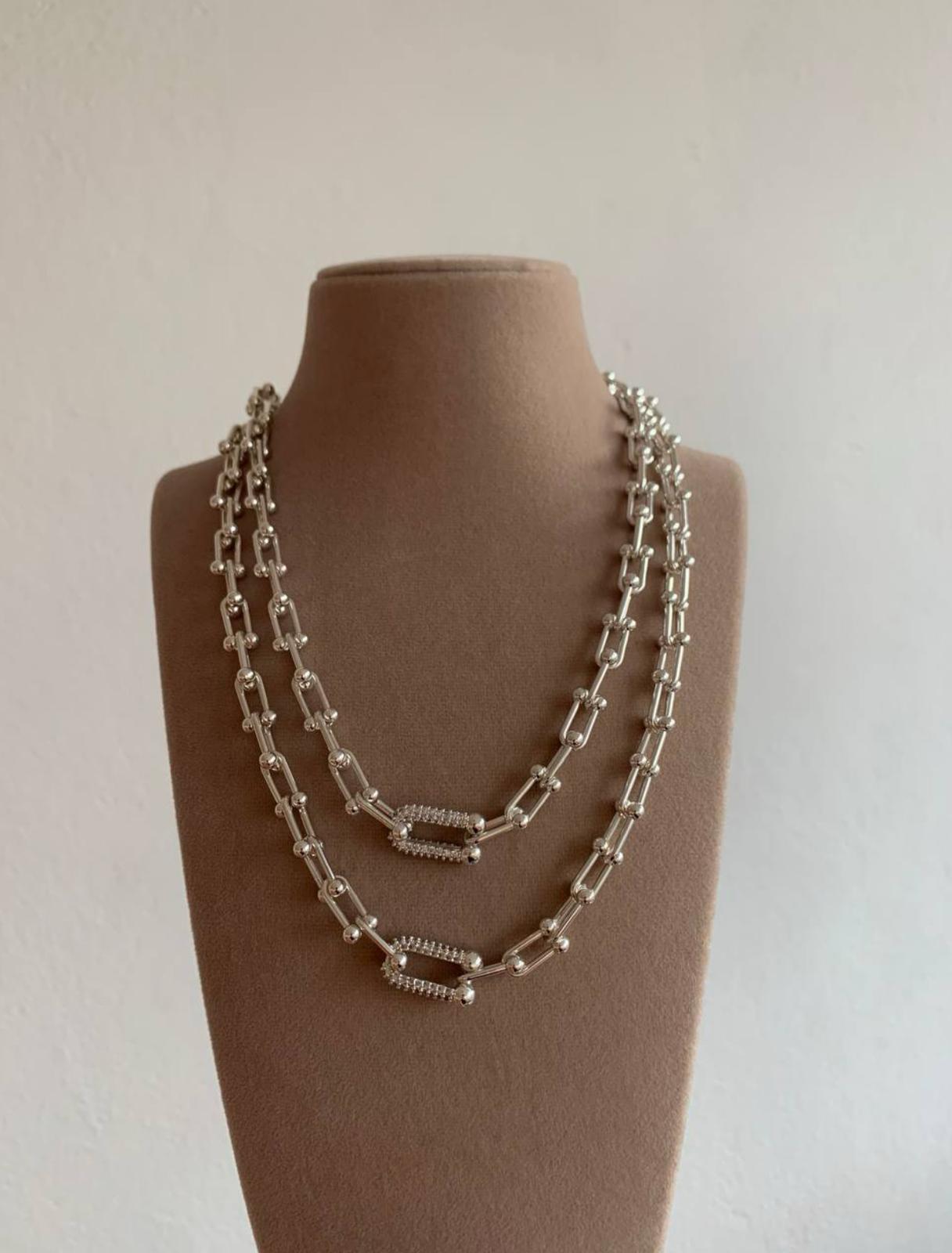 Altın Kaplama Çelik Zirkon Taşı Tasarım Kolye 