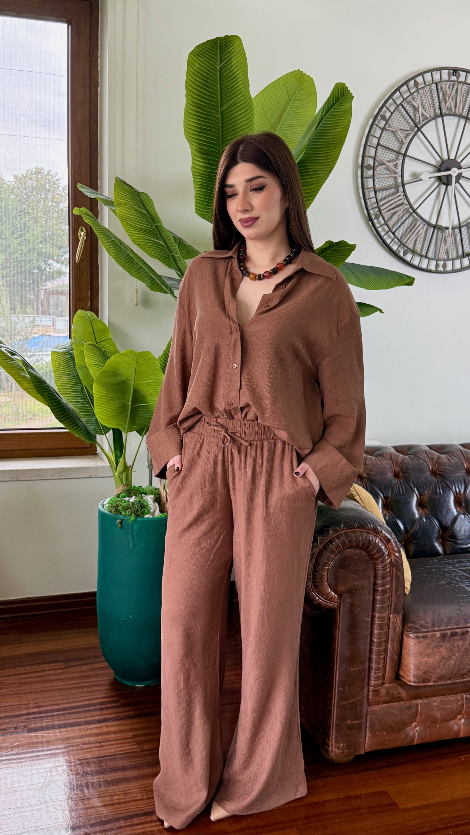 Ayrobin Kumaş Pantolon& Gömlek İkili Takım