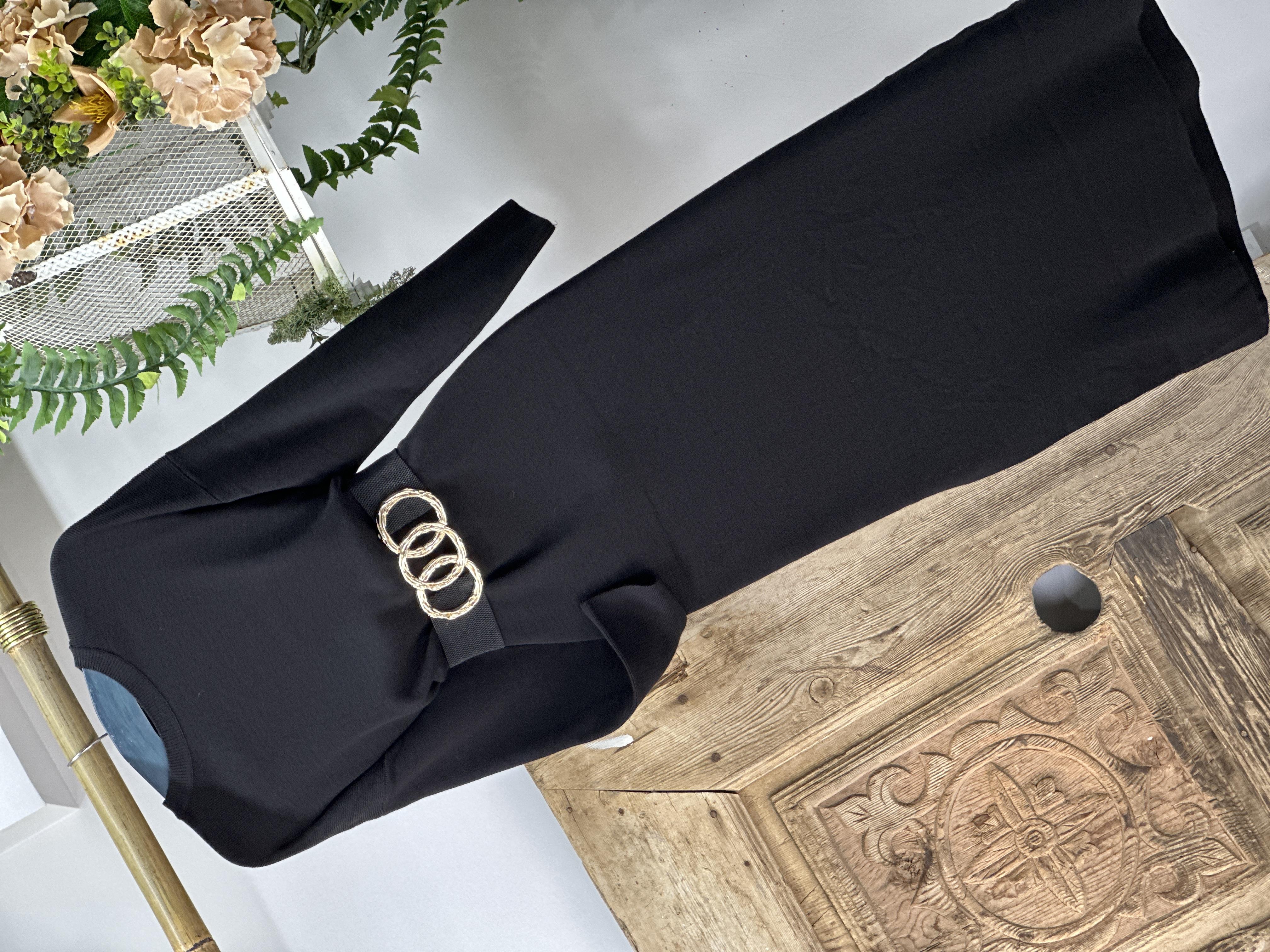 Bisiklet Yaka Rahat Kalıp Basic Uzun Triko Elbise