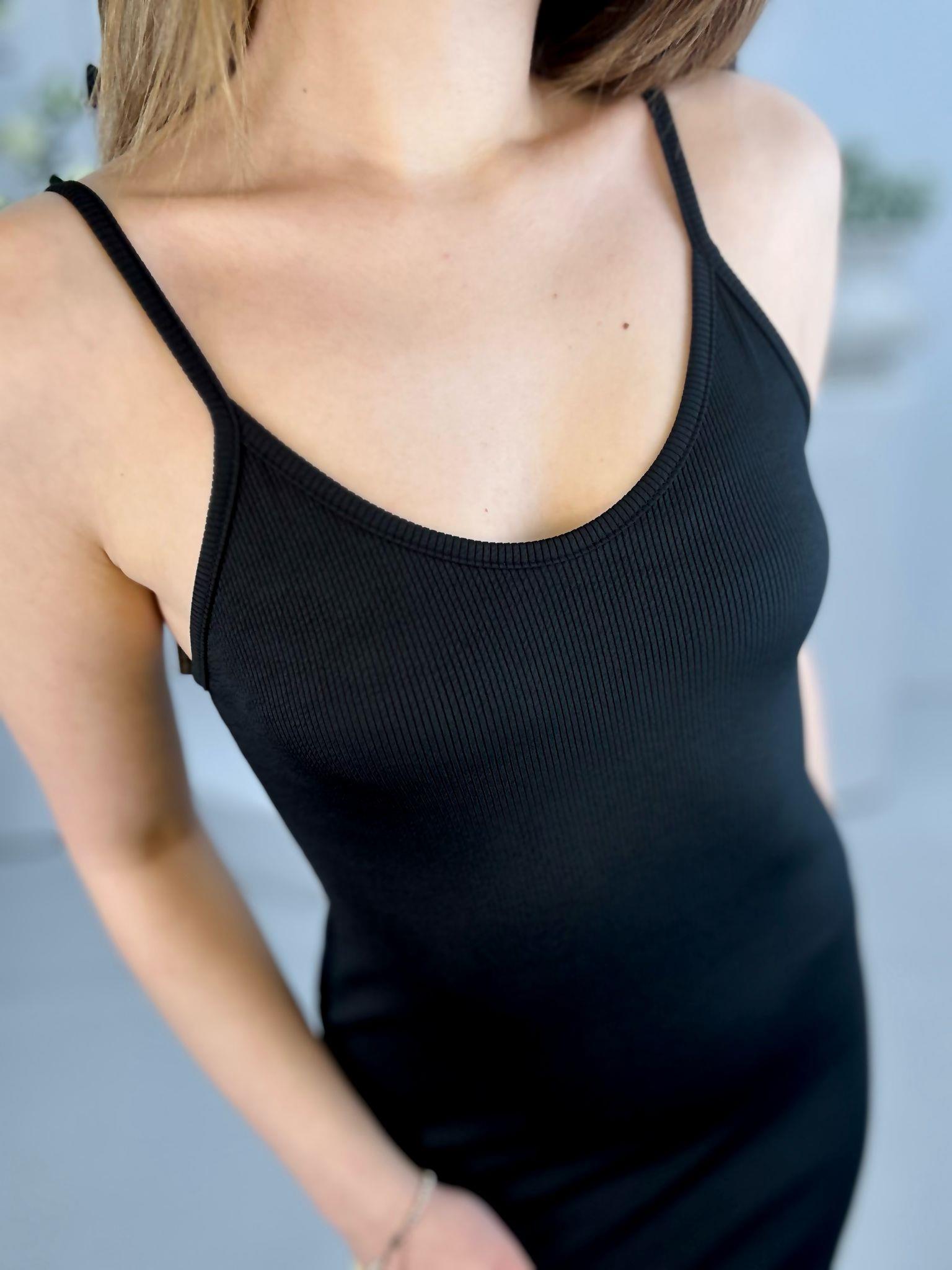 Burgu Kaşkorse Kumaş Askılı Basic Midi Boy Elbise 