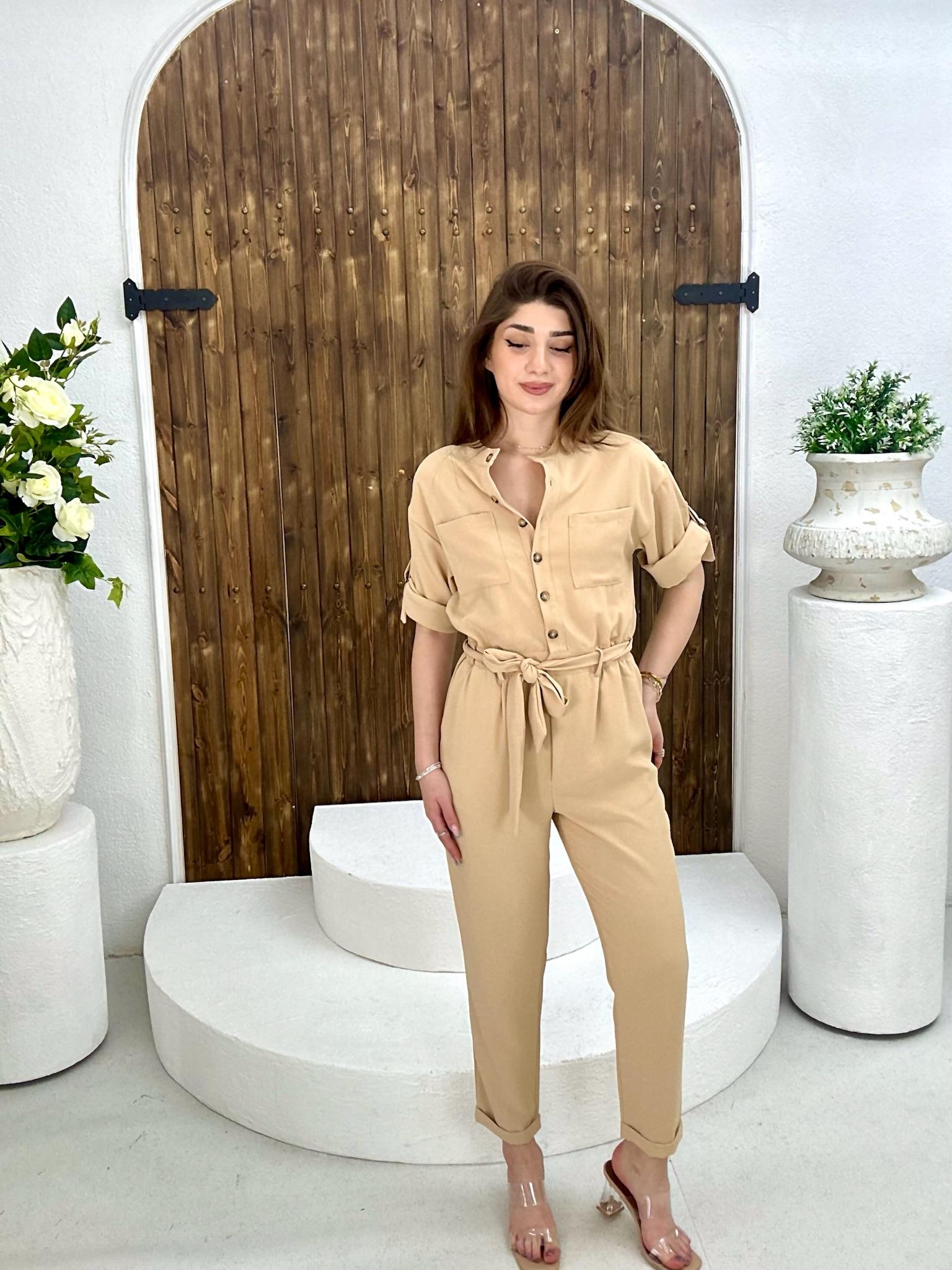 Crep Kumaş Safari Tulum 