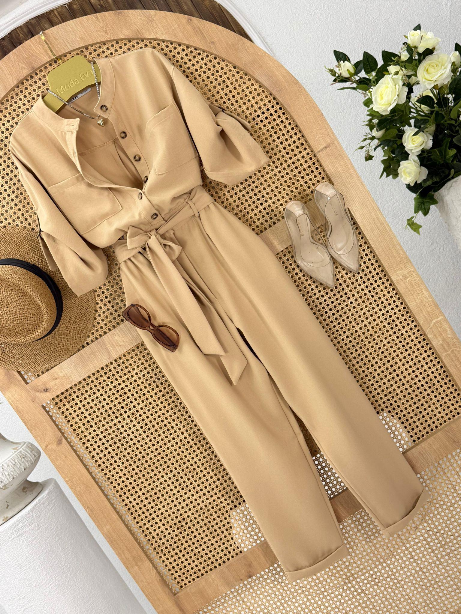 Crep Kumaş Safari Tulum 