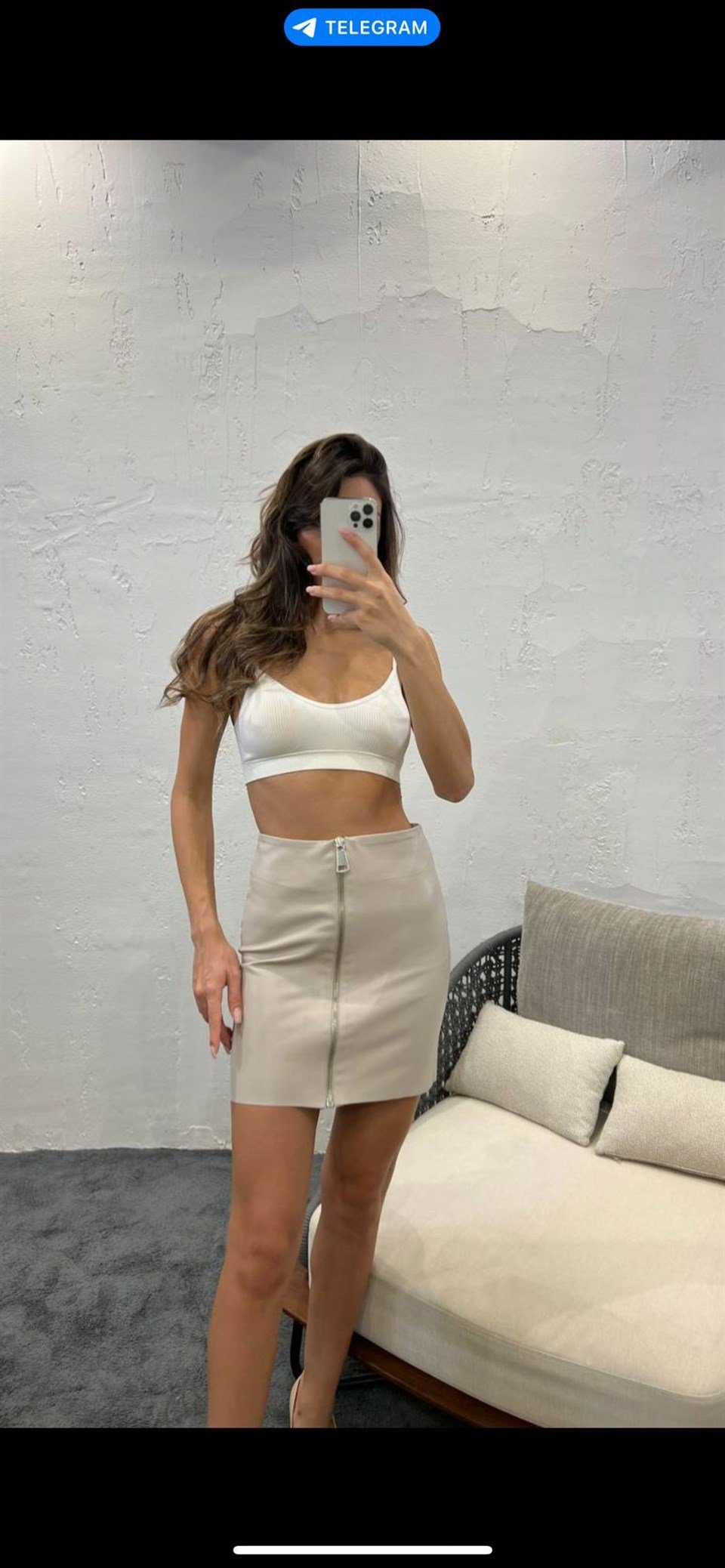 İçi Süet Kaplama Fermuarlı Kalın Deri Etek