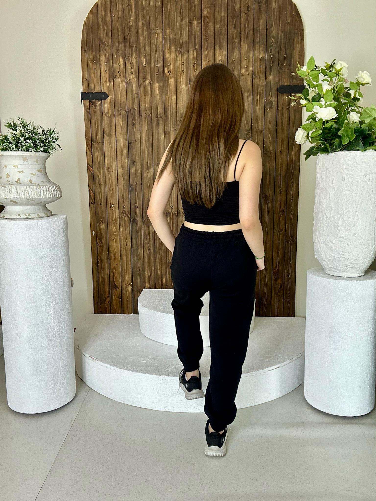 İki İplik Jogger Eşofman Altı Siyah