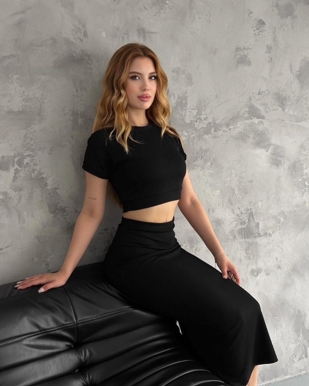 Oysho Kumaş Crop Kalem Etek İkili Takım