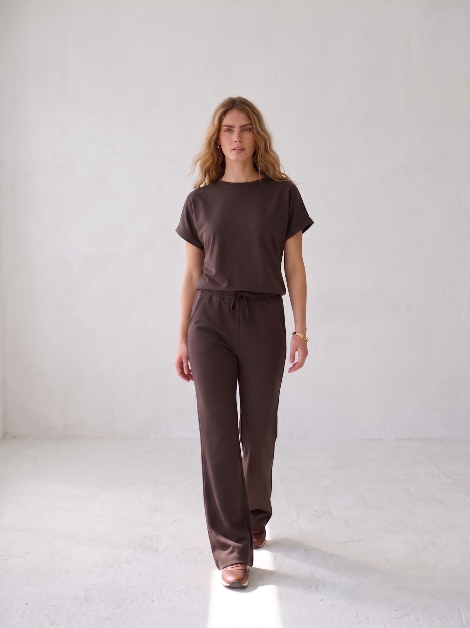 Pike Moda Kumaş Acı Kahve İkili Takım