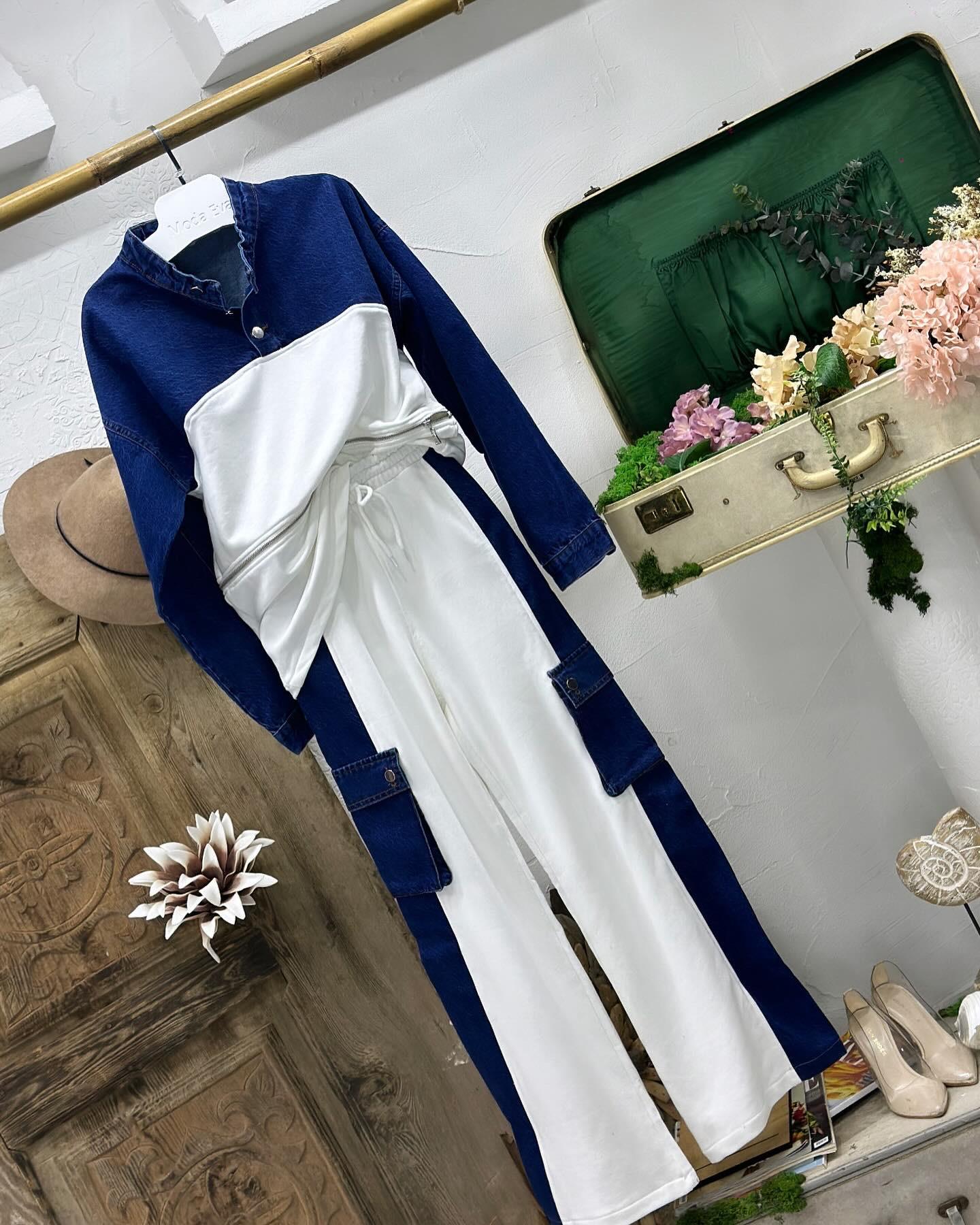 Premium Kalite Üç İplik Ve Jean Kumaş İkili Eşofman Takım 