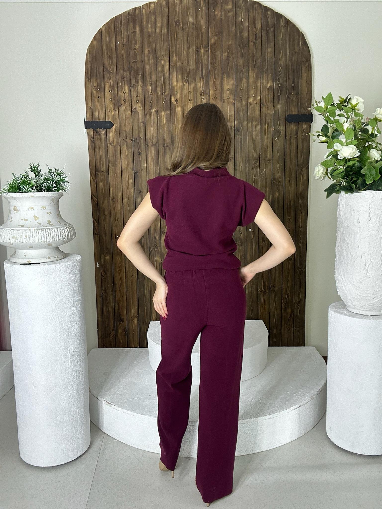 Premium Seri Vatkalı Triko İkili Takım Bordo