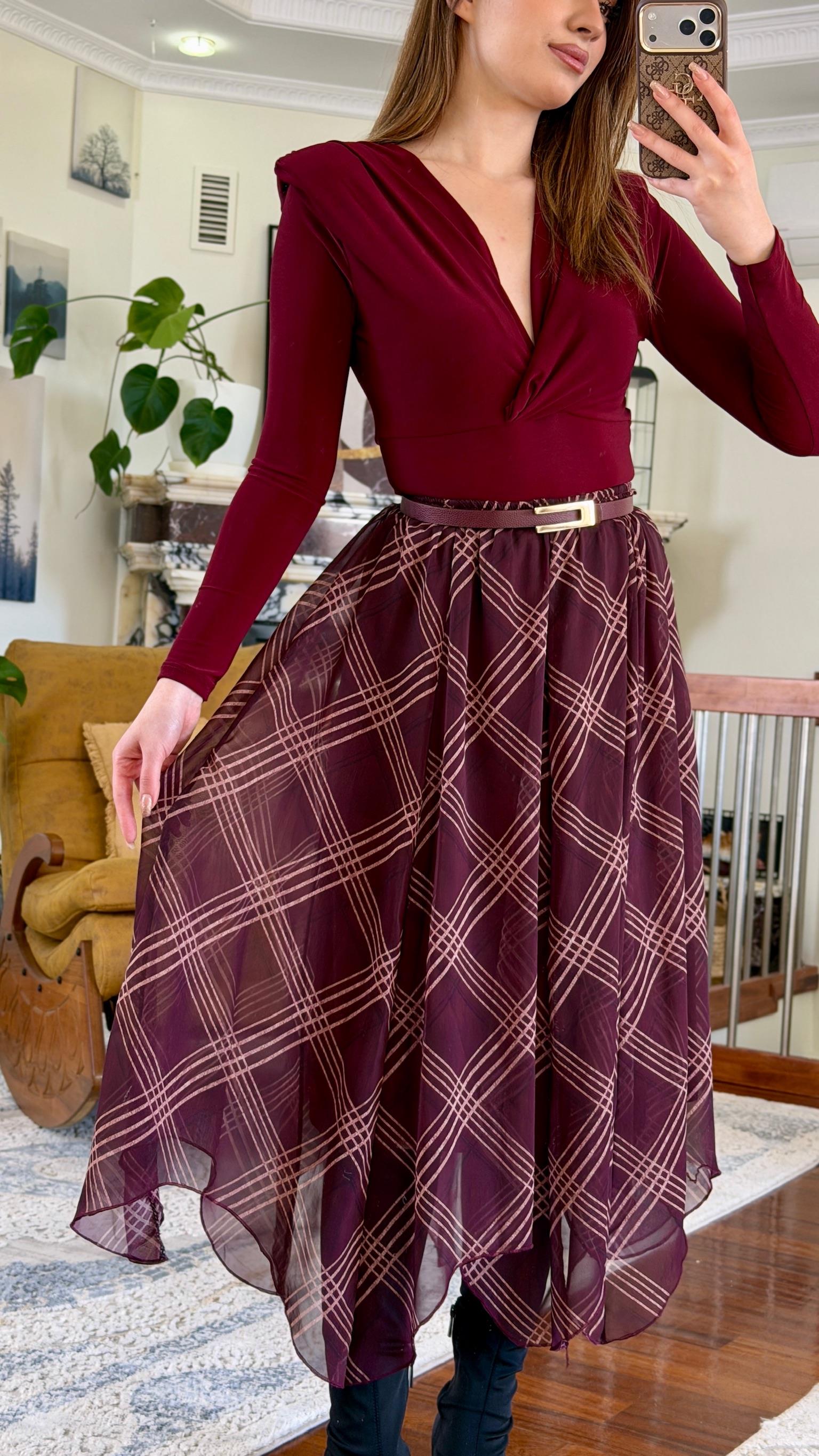 Sandy Kumaş Vatkalı Bodysuit Bordo