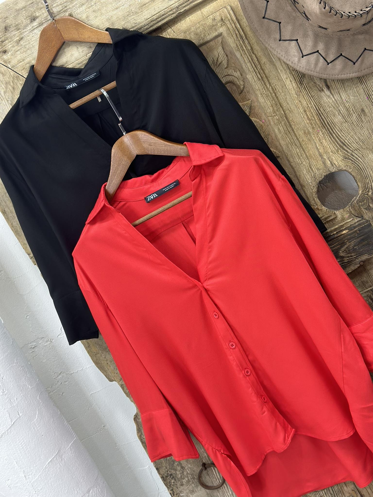 Saten Kumaş Fakir Kol Gömlek 