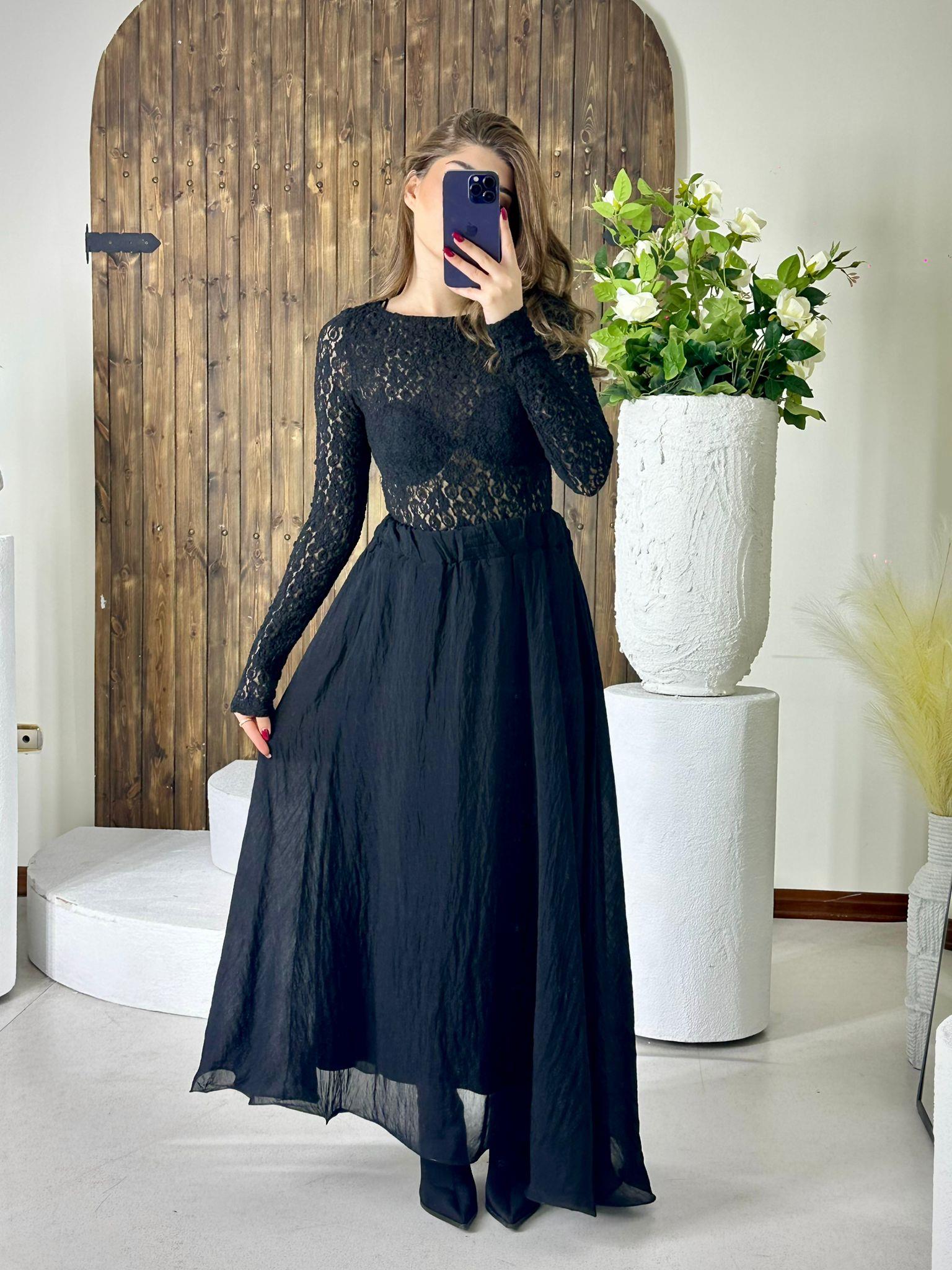 Şifon Kumaş Asimetrik Rahat Uzun Eteğimiz