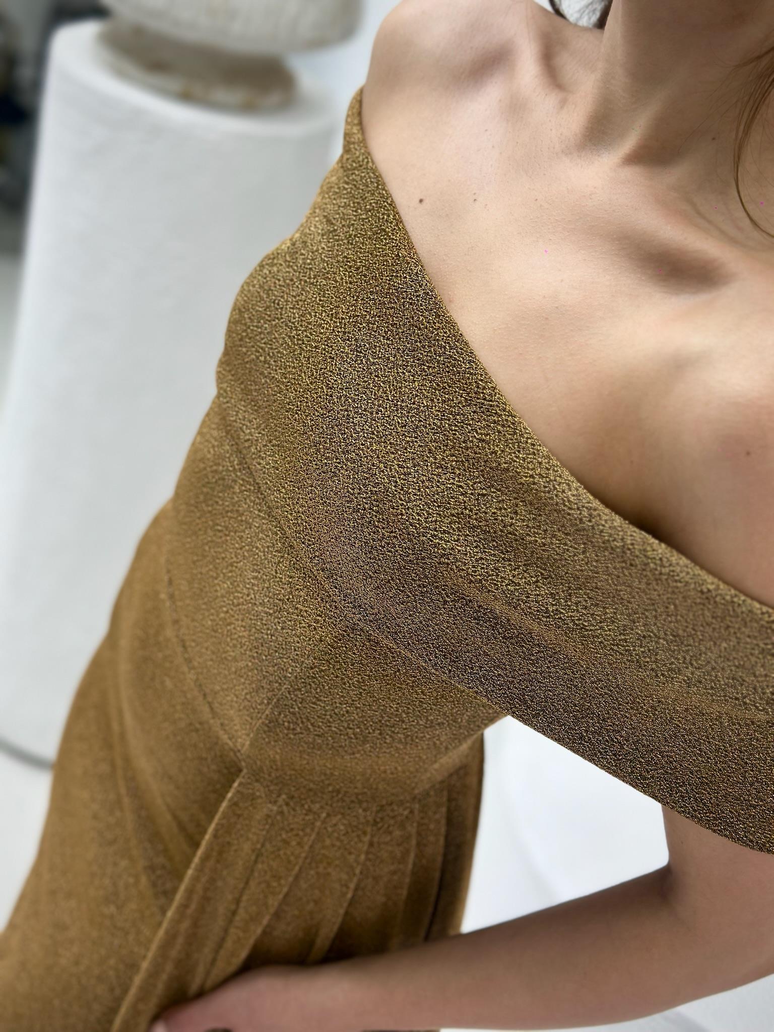 Simli Flowers Kumaş Tasarım Balık Elbisemiz Gold