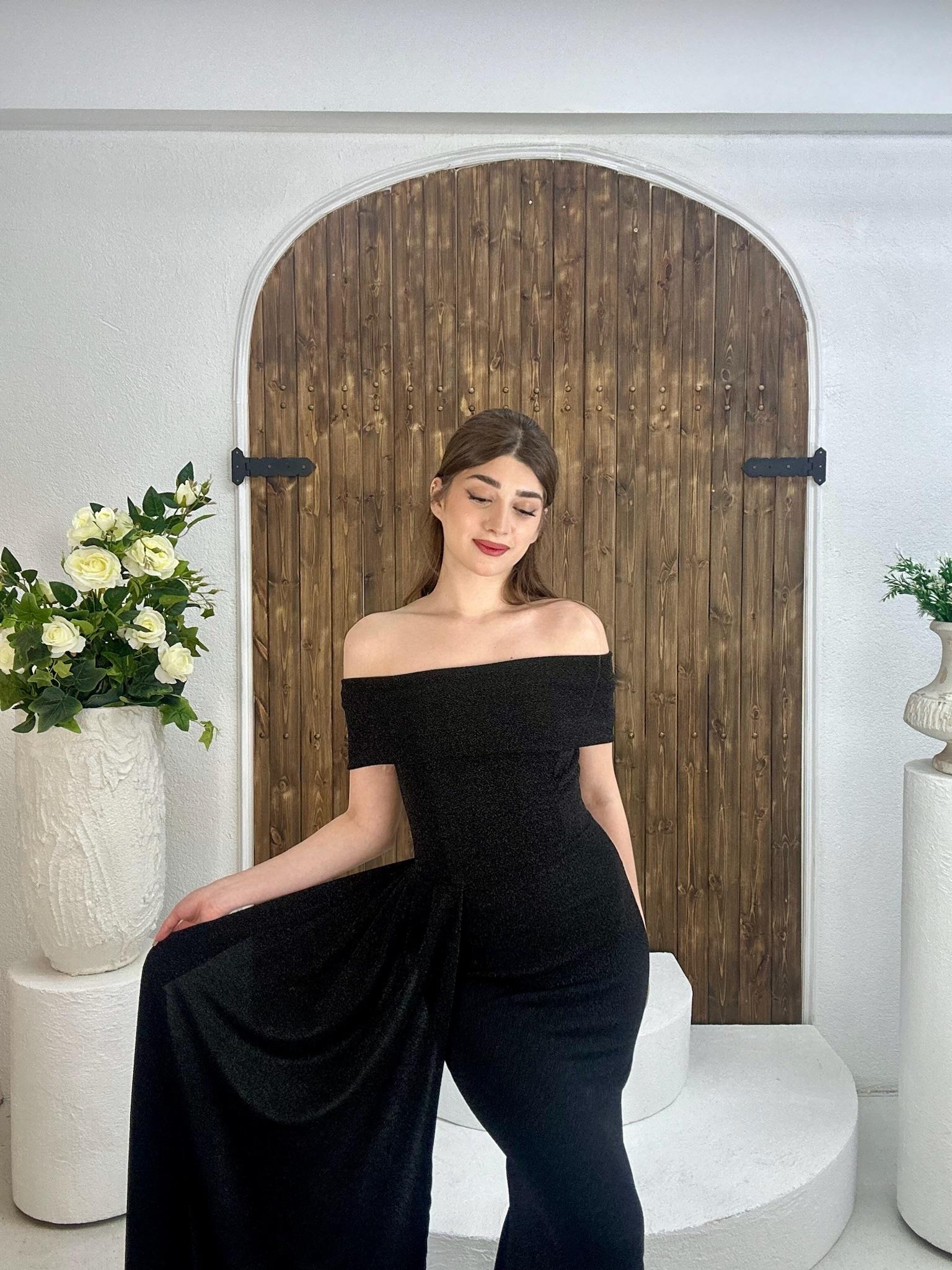 Simli Flowers Kumaş Tasarım Balık Elbisemiz