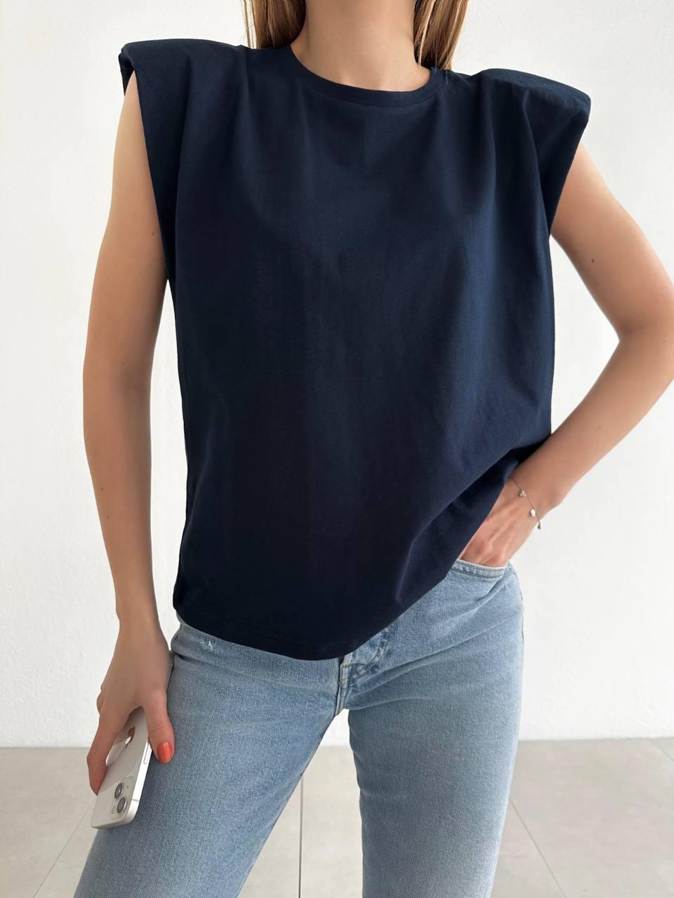 Vatkalı Basic T-shirt Siyah
