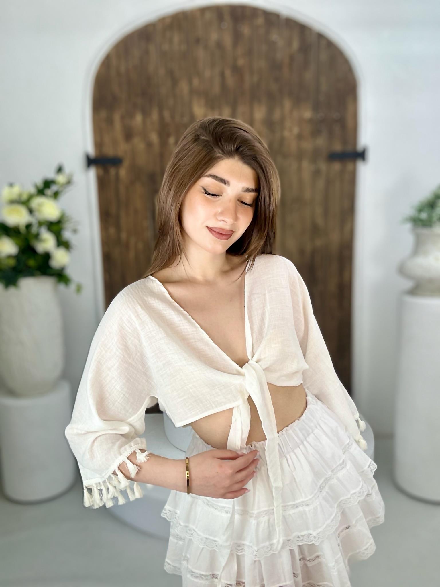 Vual Kumaş Kat Etekli Beli Lastikli Şort Astarlı Etek