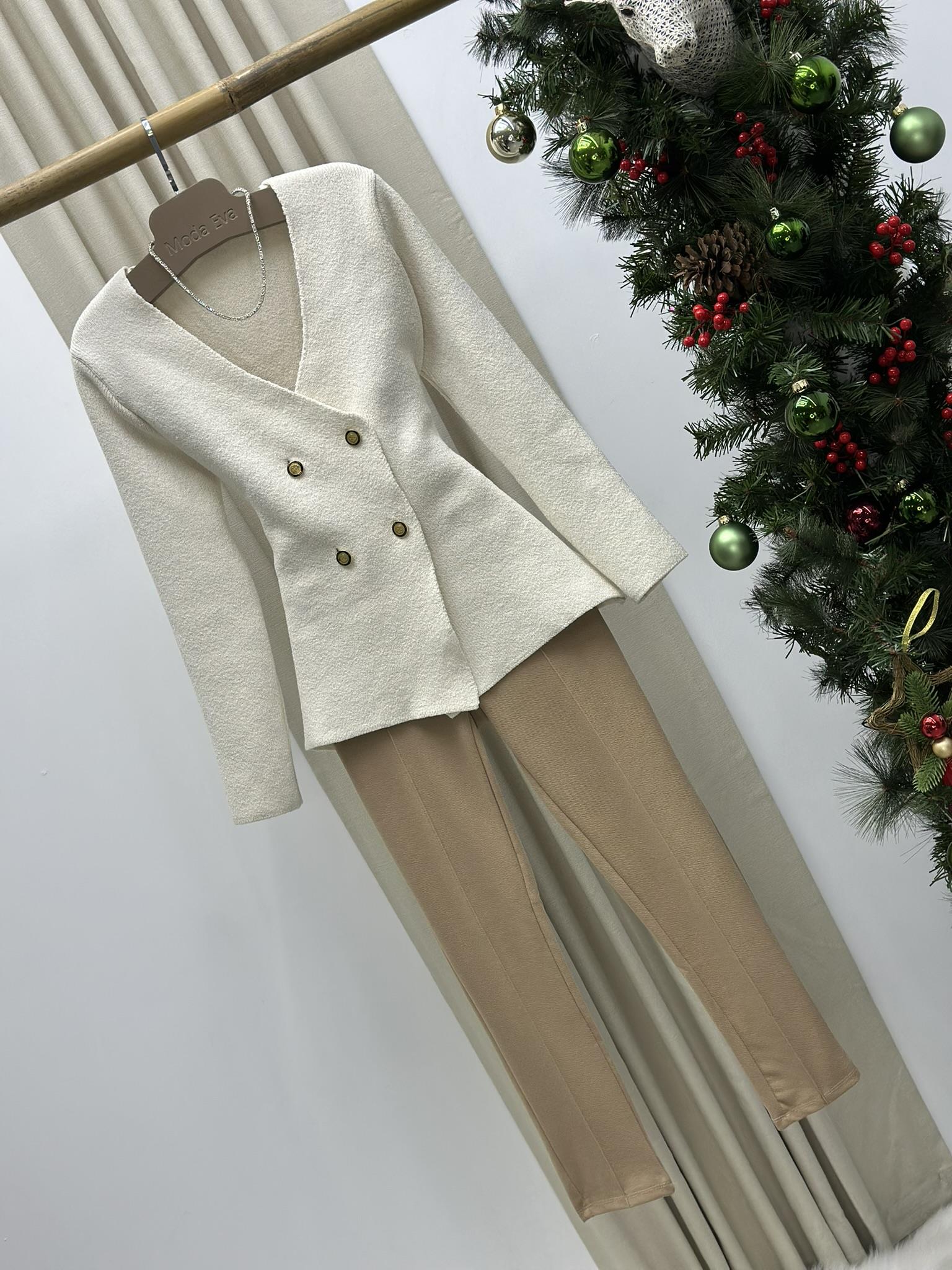 Yüksek Bel Toparlayıcı Likralı Çımalı Cigarette Pantolon 