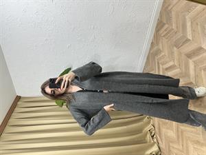 Antrasit Rahat Kesim Uzun Hırka