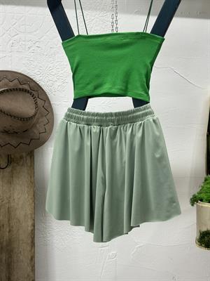 Astarlı Bağcıklı Mini Şort Etek