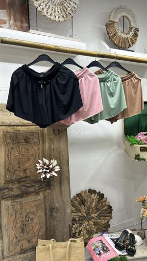 Astarlı Bağcıklı Mini Şort Etek